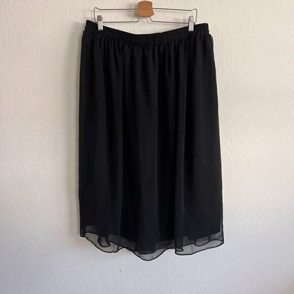Teddi 90s Vintage Women Plus Size 24W Black Layered Midi Skirt Peasant Boho - Picture 1 of 11